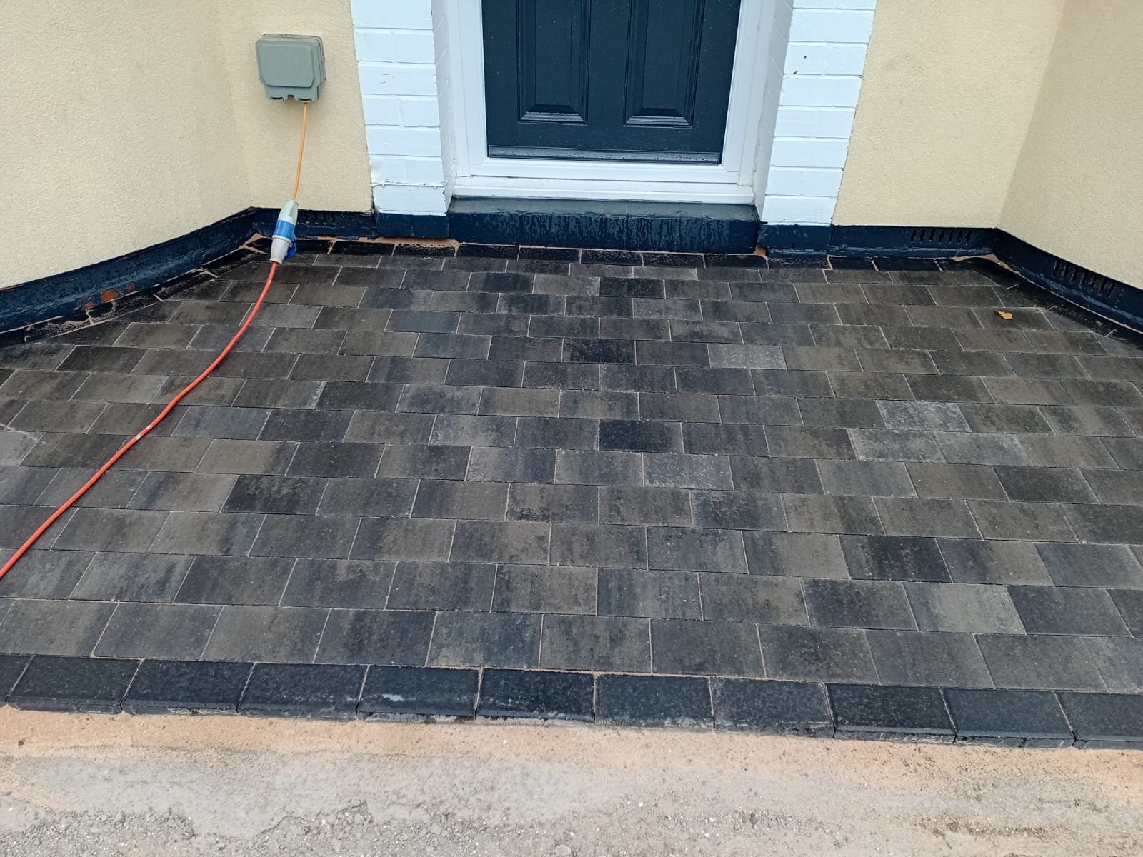 Completed block paving driveway